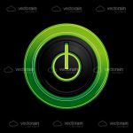 Power Button Icon in Neon Green and Black